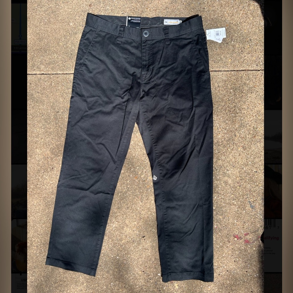 Volcom Straight Leg Pants in Black